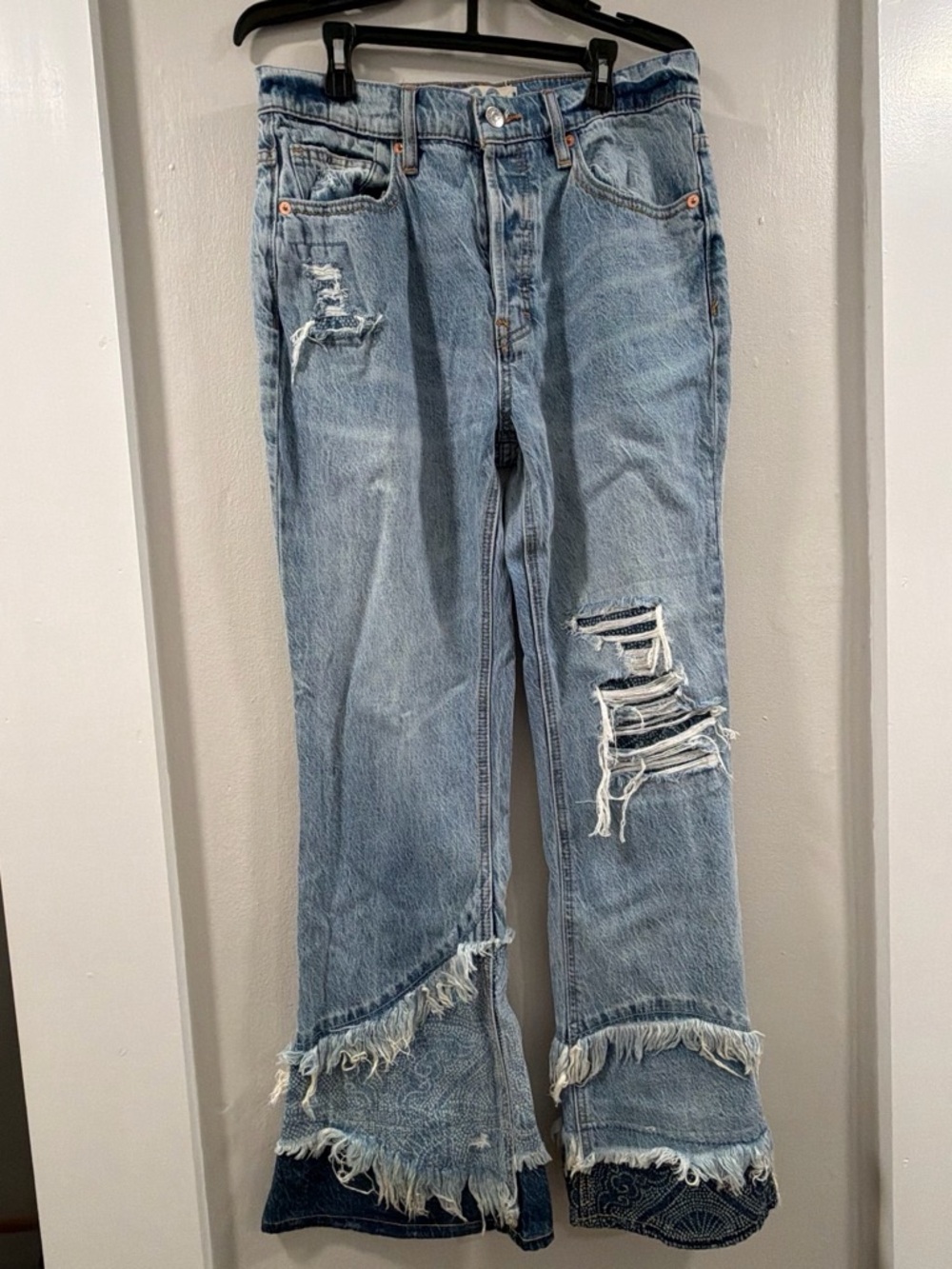Free People We the Free Patchwork Flare Jeans, 29